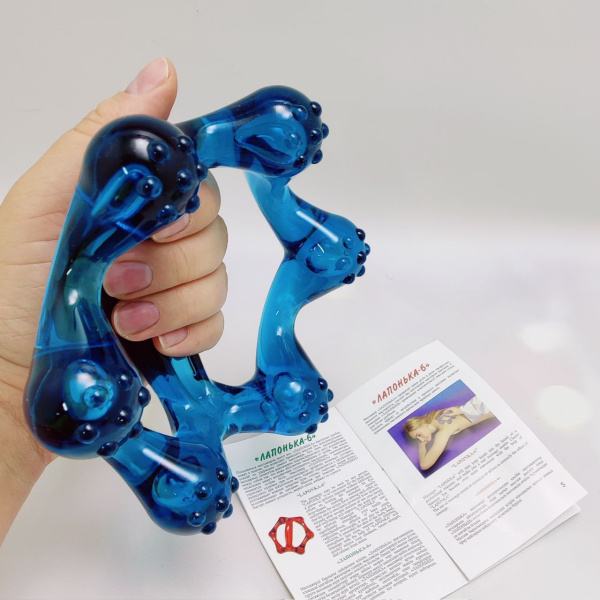 Массажер рифленый Лапонька - 6 для тела на шести массажных элементах. Цвета Микс